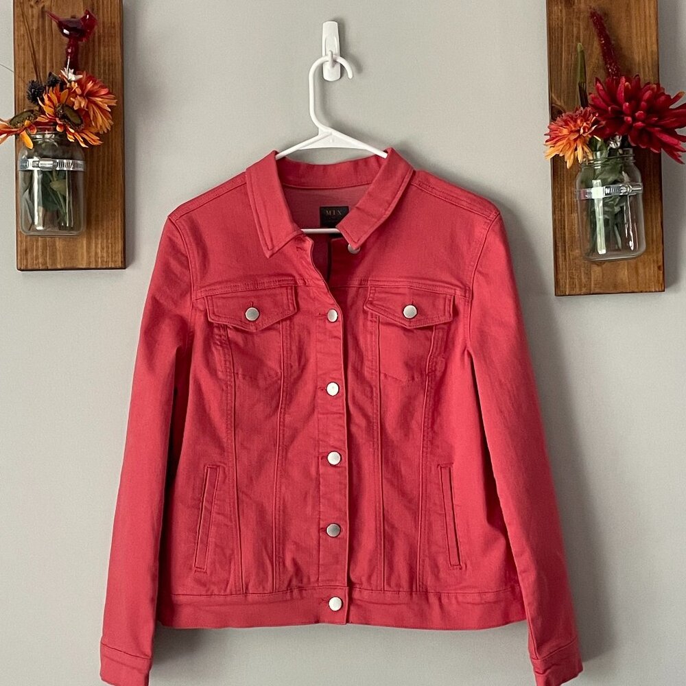 MIX By 41 Hawthorn Coral Womens Button Down Jacket